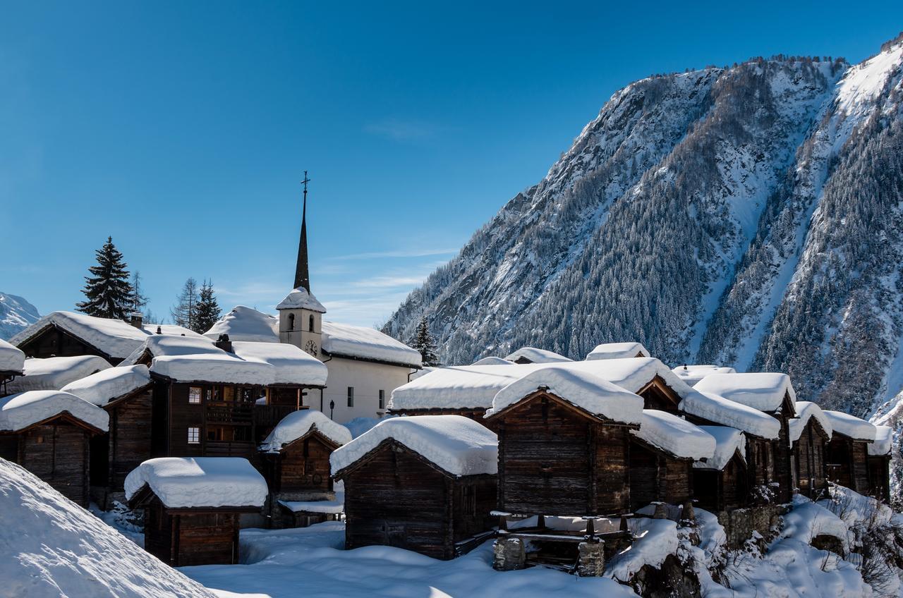 Bergquell Haus D Apartman Blatten bei Naters Kültér fotó